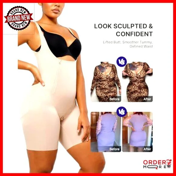 Open Bust Bodysuit Shapewear Tummy Control Butt Lifting Compression Garment